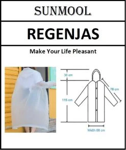 Regenjas - Regenjas Met Capuchon - Regenpak - 68x145cm - Transparant -Regenjas En Paraplu 1007x1200