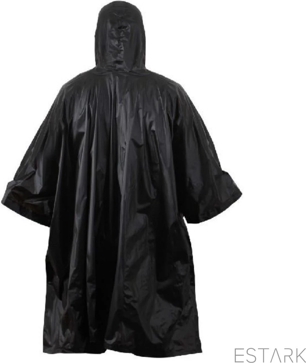 ESTARK Regenponcho - Herbruikbare Poncho Zwart - Fietsponcho Voor Dames En Heren - Regenjas - Hoge Kwaliteit - Poncho Herbruikbaar - Duurzaam - Poncho Zwart 9 ESTARK Regenponcho - Herbruikbare Poncho Zwart - Fietsponcho Voor Dames En Heren - Regenjas - Hoge Kwaliteit - Poncho Herbruikbaar - Duurzaam - Poncho Zwart - Afbeelding 7