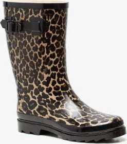 Mountain Peak Dames Regenlaarzen Met Luipaardprint - Bruin - Maat 38