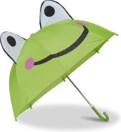 Relaxdays Paraplu Kind Dieren - Kinderparaplu Meisje En Jongen - Regenscherm Kids - Kikker