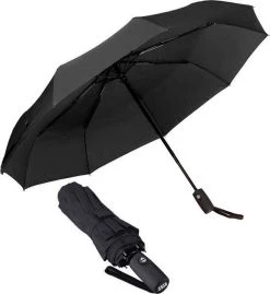 HK-Goodies- Automatische Stormparaplu - Paraplu - Automatisch, Opvouwbaar & Windproof Tot 100km P/u - Inclusief Beschermhoes - Ø 95 Cm - Extra Sterk - Dubbele Laag - Zwart -Regenjas En Paraplu 1103x1200 1