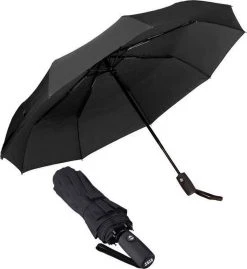 Merkloos Automatische Stormparaplu - Paraplu – Opvouwbaar & Windproof Tot 100km P/u - Ø 95 Cm - Zwart