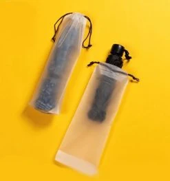 Merkloos Draagbare Paraplu Trekkoord Opbergtas – Herbruikbaar En Doorschijnend.