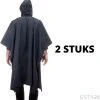 ESTARK Regenponcho TWEE Stuks - Herbruikbare Poncho Zwart - Fietsponcho Voor Dames En Heren - Regenjas - Hoge Kwaliteit - Poncho Herbruikbaar - Duurzaam - Poncho Zwart 2 2 ESTARK Regenponcho TWEE Stuks - Herbruikbare Poncho Zwart - Fietsponcho Voor Dames En Heren - Regenjas - Hoge Kwaliteit - Poncho Herbruikbaar - Duurzaam - Poncho Zwart 2 -Regenjas En Paraplu 1172x1200