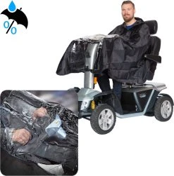 Merkloos Rolstoelhoes En Scootmobiel Hoes Poncho - Waterdicht - Deken Voetenzak Regencape Regenjas - Accessoires Hoes Rolstoel - Regenpak Regenjas - ONE-SIZE