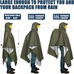 Anyoo Lichte Waterdichte Regenjas Poncho, Herbruikbaar, Ripstop, Ademende Multifunctionele Regenjas Met Capuchon, Opvouwbare Beschermhoes, Onderkant, Ideaal Voor Buiten, Camping, Wandelen, Vissen 12 Anyoo Lichte Waterdichte Regenjas Poncho, Herbruikbaar, Ripstop, Ademende Multifunctionele Regenjas Met Capuchon, Opvouwbare Beschermhoes, Onderkant, Ideaal Voor Buiten, Camping, Wandelen, Vissen -Regenjas En Paraplu 1192x1200