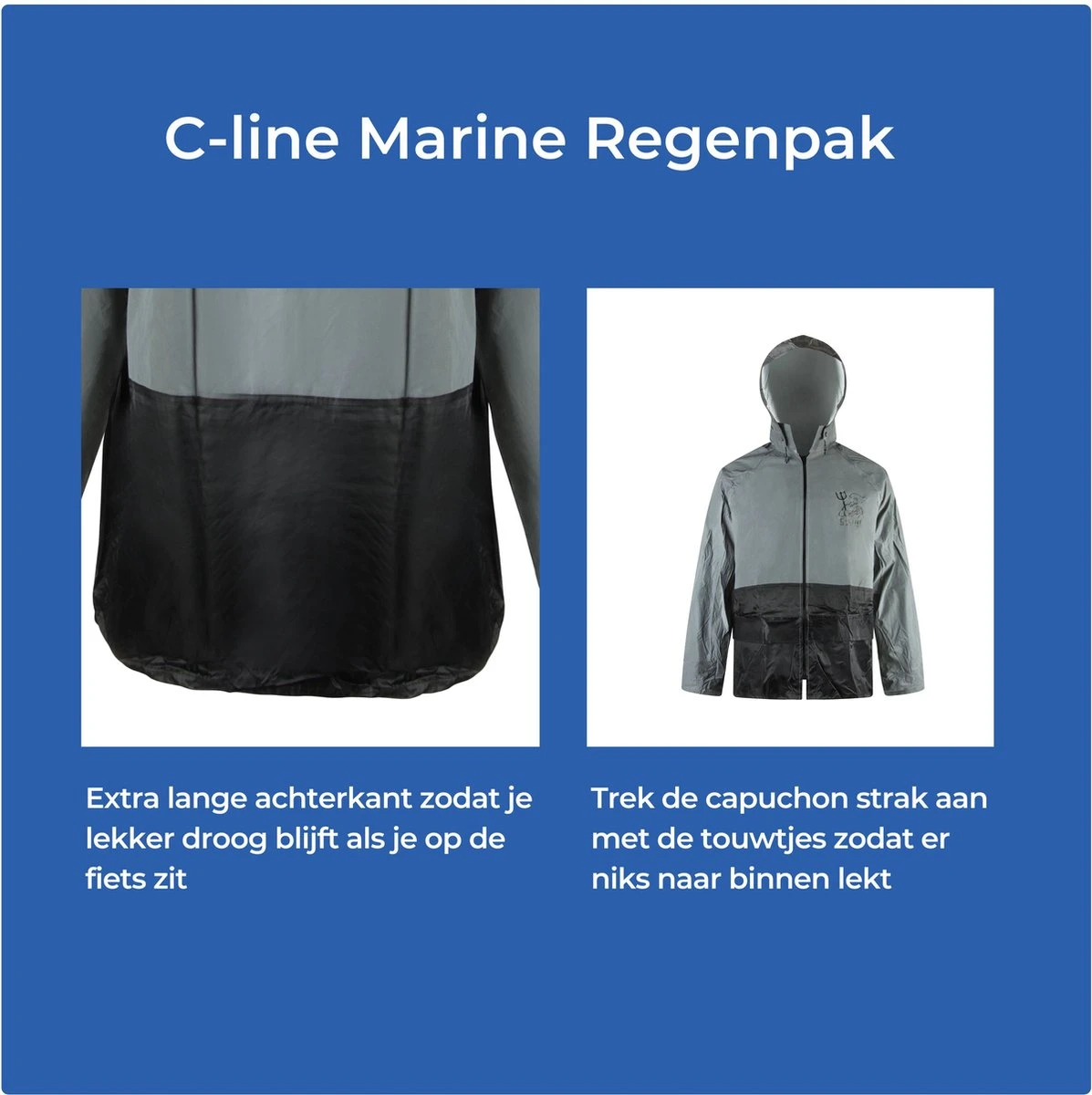 C-Line Regenpak Met Capuchon - Reflecterende Jas - Nieuw Model - Volwassen Maat S 8 C-Line Regenpak Met Capuchon - Reflecterende Jas - Nieuw Model - Volwassen Maat S - Afbeelding 6