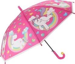 Stemen Kinderparaplu - Kind - Unicorn - Roze - 80 Cm