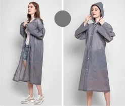 Regenjas-Regenpak- Regenjas Semi-kleuren Grijs - 115 * 65cm