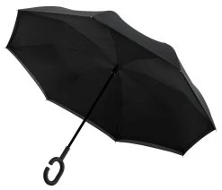 Merkloos Impliva RU-6 Inside Out Windproof Paraplu - Dubbeldoeks - Ø 107 Cm - Zwart