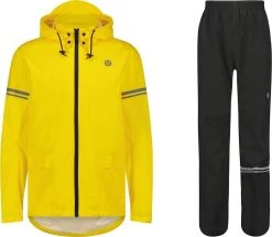 AGU Original Regenpak Essential - Geel/Zwart - L - Dames & Heren - Waterdicht & Ademend -Regenjas En Paraplu 1200x1045