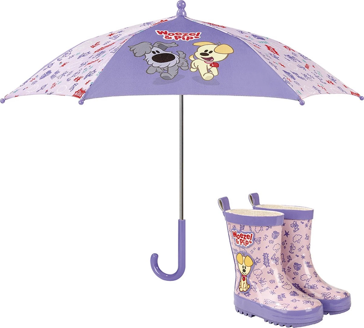 Bambolino Toys - Woezel & Pip Paraplu - Kinderparaplu - Variant Paars 8 Bambolino Toys - Woezel & Pip Paraplu - Kinderparaplu - Variant Paars - Afbeelding 6