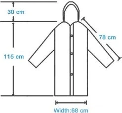 Regenjas - Regenjas Met Capuchon - Regenpak - 68x145cm - Transparant -Regenjas En Paraplu 1200x1112