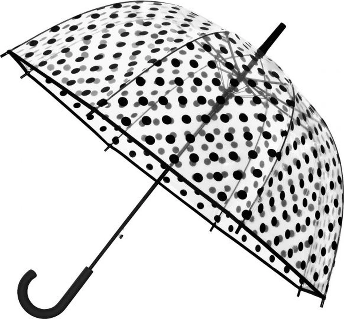 Falconetti Automatische Koepelparaplu Met Stippen - Transparant - Doorzichtig - Met Haak - Vrolijk Dessin - 85 Centimeter 3 Falconetti Automatische Koepelparaplu Met Stippen - Transparant - Doorzichtig - Met Haak - Vrolijk Dessin - 85 Centimeter
