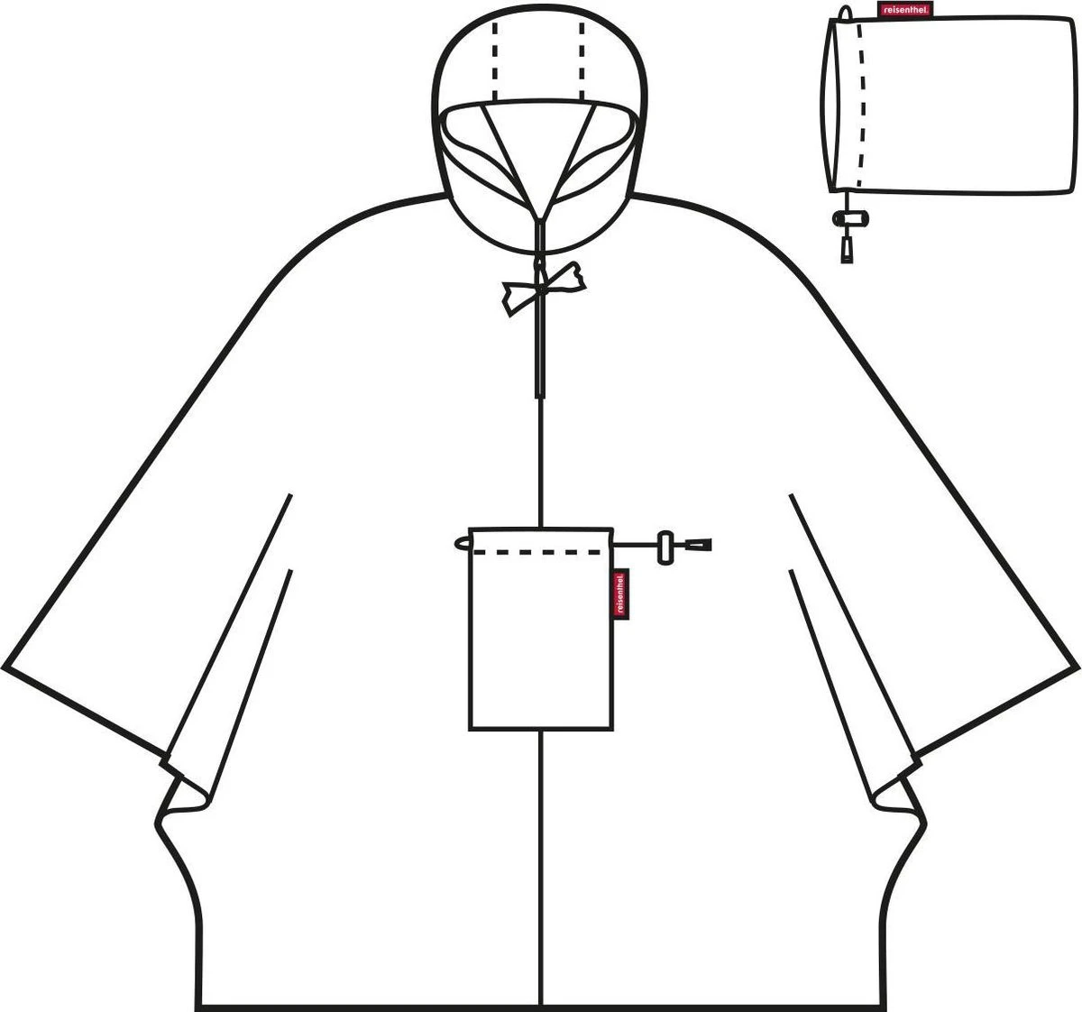 Reisenthel Mini Maxi Poncho Regenponcho - Opvouwbaar - Signature Navy Blauw 4 Reisenthel Mini Maxi Poncho Regenponcho - Opvouwbaar - Signature Navy Blauw - Afbeelding 2