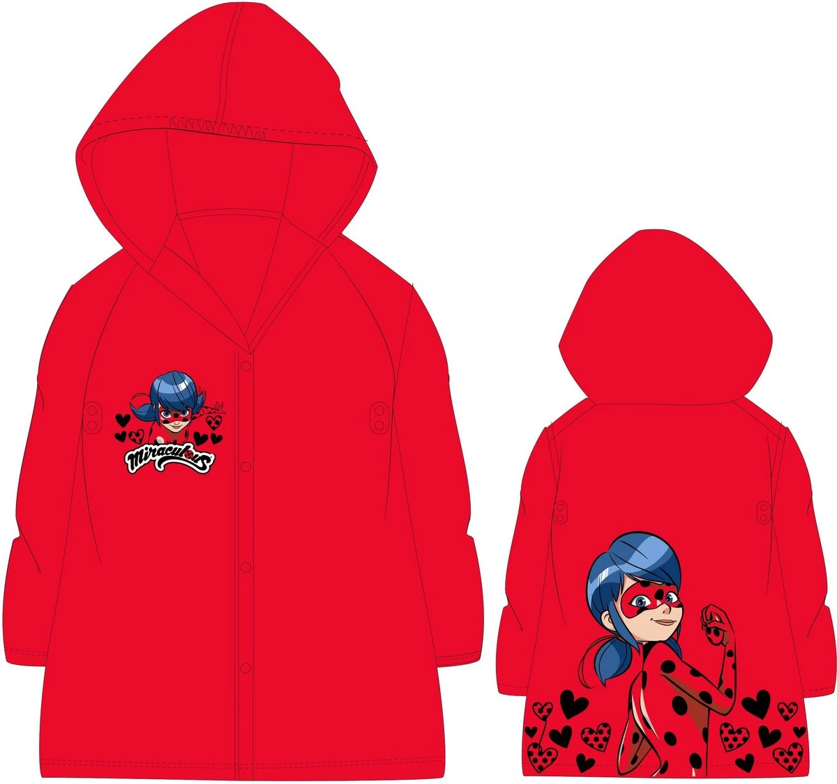 Merkloos Rode Regenjas Van Miraculous Ladybug Maat 116/122 3 Merkloos Rode Regenjas Van Miraculous Ladybug Maat 116/122