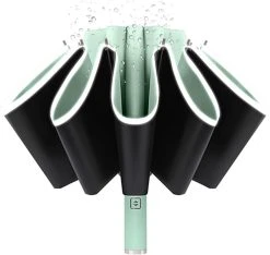Tamarow™ Automatische Opvouwbare Paraplu - Omgekeerd Design - Windproof - Lichtgewicht - Reflectie - Omgekeerd Design - Licht Groen
