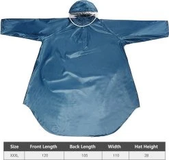 Fuegobird - Poncho Regenponcho - Fiets Wandel Motor - Outdoor Poncho - Kwaliteit Poncho - One Size - Unisex Cyan -Regenjas En Paraplu 1200x1137