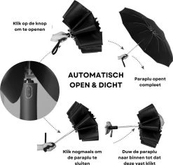 Tamarow™ Automatische Opvouwbare Paraplu - Omgekeerd Design - Windproof - Lichtgewicht - Reflectie - Omgekeerd Design - Roze -Regenjas En Paraplu 1200x1140 3