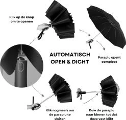 Tamarow™ Automatische Opvouwbare Paraplu - Omgekeerd Design - Windproof - Lichtgewicht - Reflectie - Omgekeerd Design - Licht Groen -Regenjas En Paraplu 1200x1141 6