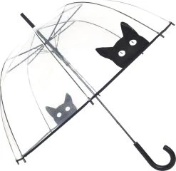 Smati Chat Stormparaplu - Transparent - Auto Open - ø 85 Cm - Chat Cat Zwart