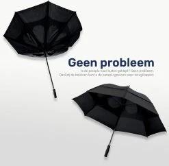 XL Stormproof Paraplu - Storm Bestendig - Ø Ca. 130CM - Zwart - Stormparaplu - Paraplu Volwassenen -Regenjas En Paraplu 1200x1174 2