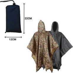 Regenponcho / Fietsponcho Herbruikbaar Voor Volwassenen ( Dames En Heren ) - 200x110cm - 100% Ripstop Polyester - Zwart -Regenjas En Paraplu 1200x1196 6