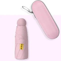 Merkloos TDR--Opvouwbare Paraplu -Windproof-Zonbescherming Anti-Uv UPF50 + Met Gratis Reisetui-roze -Regenjas En Paraplu 1200x1198 3