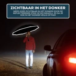 Stormparaplu - Opvouwbaar - 105 CM - Paraplu - Automatisch In En Uit Klapbaar - Stormbestendig Tot 140 Km/h - Luxe Beschermhoes -Regenjas En Paraplu 1200x1200 139