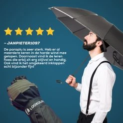 Stormparaplu - Opvouwbaar - 105 CM - Paraplu - Automatisch In En Uit Klapbaar - Stormbestendig Tot 140 Km/h - Luxe Beschermhoes -Regenjas En Paraplu 1200x1200 143