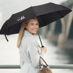 Sunflake Stormparaplu Opvouwbaar - Stormbestendig Tot 140km/u - Automatisch Uitklapbaar - Incl. Beschermhoes En Reisetui - Zwart -Regenjas En Paraplu 1200x1200 188