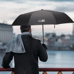 Sunflake Stormparaplu Opvouwbaar - Stormbestendig Tot 140km/u - Automatisch Uitklapbaar - Incl. Beschermhoes En Reisetui - Zwart -Regenjas En Paraplu 1200x1200 189