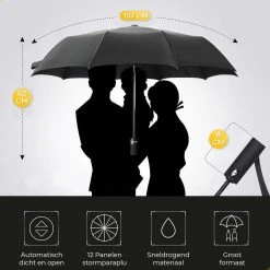 NovaQ Storm Paraplu Opvouwbaar - Paars - Polsband - Automatisch Uitklapbaar - Tot 100p/u Windproof - 110cm - 12 Panelen -Regenjas En Paraplu 1200x1200 235
