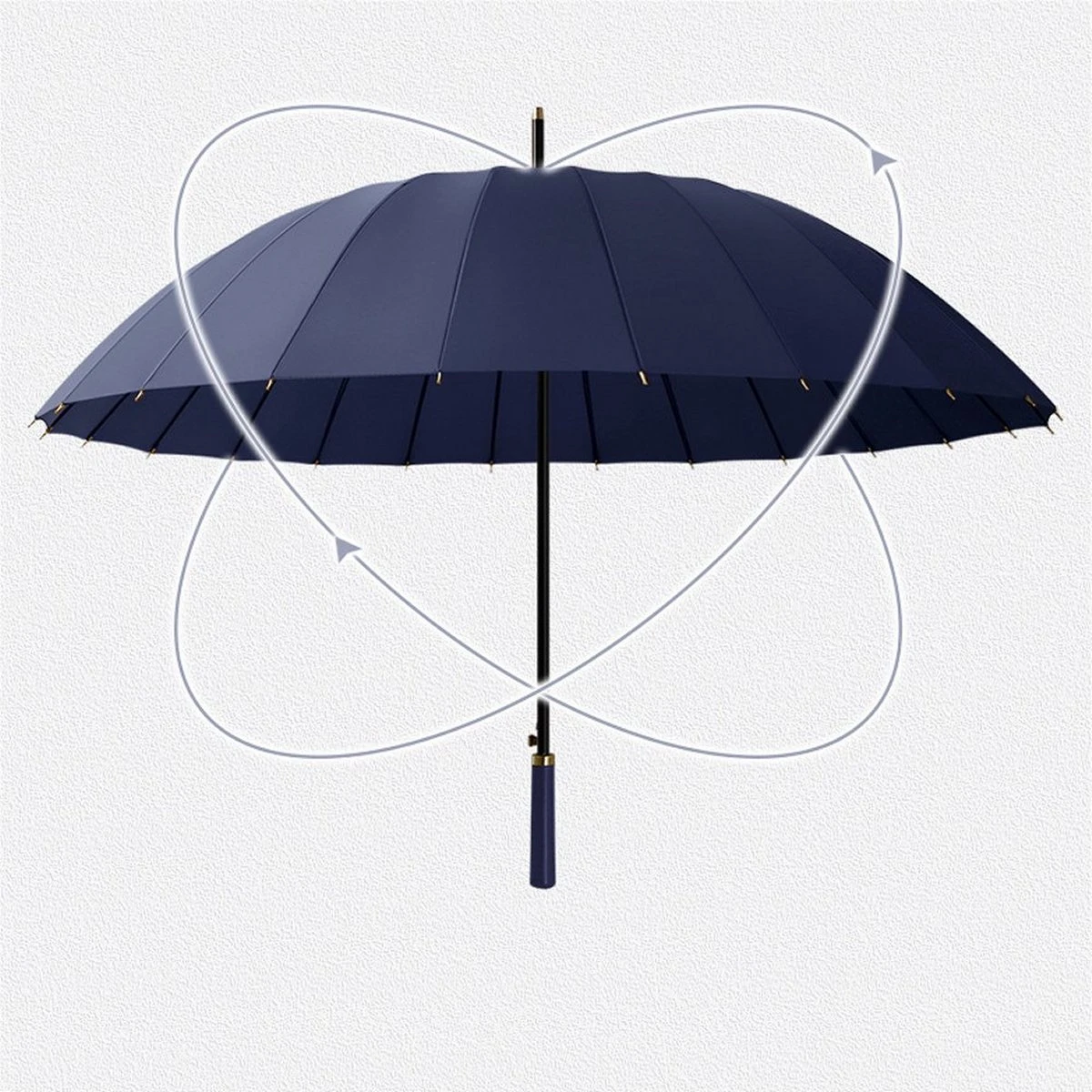 Merkloos Luxe Stormparaplu -Stormparaplu-24ribben-extra Sterk Paraplu-mooie Paraplu-windkracht 8 Paraplu 6 Merkloos Luxe Stormparaplu -Stormparaplu-24ribben-extra Sterk Paraplu-mooie Paraplu-windkracht 8 Paraplu - Afbeelding 4