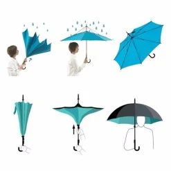 Merkloos Smartplu - Grote Storm Paraplu - Zwart Met Paarse Bloem. De Omkeerbare Innovatieve, Ergonomische Stormparaplu - 105cm - 12288-E -Regenjas En Paraplu 1200x1200 242