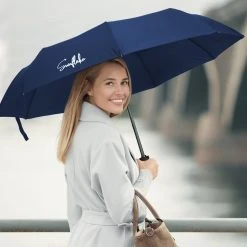 Sunflake Stormparaplu Opvouwbaar - Stormbestendig Tot 140km/u - Automatisch Uitklapbaar - Incl. Beschermhoes En Reisetui - Blauw -Regenjas En Paraplu 1200x1200 245