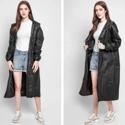 HD Shop Regenponcho - Wandelponcho - Regenjas Lang - Regenmantel - Waterdicht - Volwassenen - Herbruikbaar - Festival - Zwart Transparant - One Size -Regenjas En Paraplu 1200x1200 280