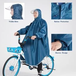Fuegobird - Poncho Regenponcho - Fiets Wandel Motor - Outdoor Poncho - Kwaliteit Poncho - One Size - Unisex Cyan -Regenjas En Paraplu 1200x1200 307