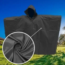 Regenponcho / Fietsponcho Herbruikbaar Voor Volwassenen ( Dames En Heren ) - 200x110cm - 100% Ripstop Polyester - Zwart -Regenjas En Paraplu 1200x1200 320