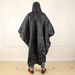 Regenponcho / Fietsponcho Herbruikbaar Voor Volwassenen ( Dames En Heren ) - 200x110cm - 100% Ripstop Polyester - Zwart -Regenjas En Paraplu 1200x1200 321