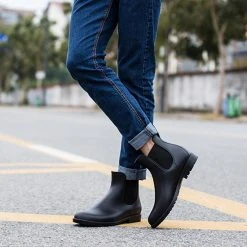 Geweo Regenlaarzen - Wellington Chelsea Laarzen - Kerstmis - Kerstfeest - Christmas Gift - Kort Boots - Waterdichte - Dames - Zwart - Maat 37 -Regenjas En Paraplu 1200x1200 326