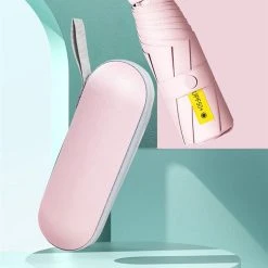 Merkloos TDR--Opvouwbare Paraplu -Windproof-Zonbescherming Anti-Uv UPF50 + Met Gratis Reisetui-roze -Regenjas En Paraplu 1200x1200 398
