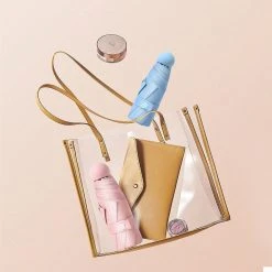 Merkloos TDR--Opvouwbare Paraplu -Windproof-Zonbescherming Anti-Uv UPF50 + Met Gratis Reisetui-roze -Regenjas En Paraplu 1200x1200 401