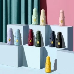 Merkloos TDR--Opvouwbare Paraplu -Windproof-Zonbescherming Anti-Uv UPF50 + Met Gratis Reisetui-roze -Regenjas En Paraplu 1200x1200 403