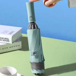 Tamarow™ Automatische Opvouwbare Paraplu - Omgekeerd Design - Windproof - Lichtgewicht - Reflectie - Omgekeerd Design - Licht Groen -Regenjas En Paraplu 1200x1200 407