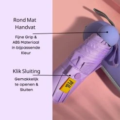 PLU - Paraplu - Opvouwbaar - Inklapbaar - Met Luxe Beschermhoes - Met Reisetui - Windproof - Fashionable - Lichtgewicht - Paars -Regenjas En Paraplu 1200x1200 445