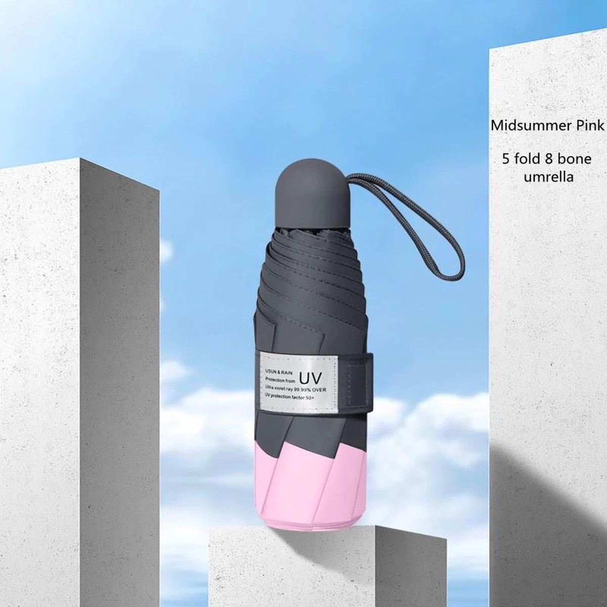 Merkloos TDR -Opvouwbare Paraplu -Windproof- Zonnescherm UV-SPF 50+compact En Draagbaar- Extra Sterk - Roze 5 Merkloos TDR -Opvouwbare Paraplu -Windproof- Zonnescherm UV-SPF 50+compact En Draagbaar- Extra Sterk - Roze - Afbeelding 3