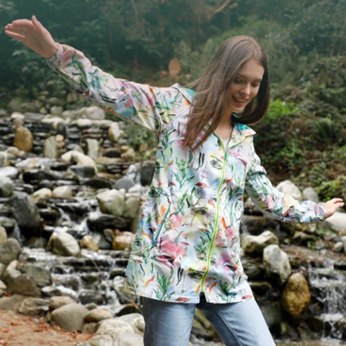 BiggDesign Faces - Dames Regenjas Waterdicht - Regenpak - Maat M 13 BiggDesign Faces - Dames Regenjas Waterdicht - Regenpak - Maat M - Afbeelding 11