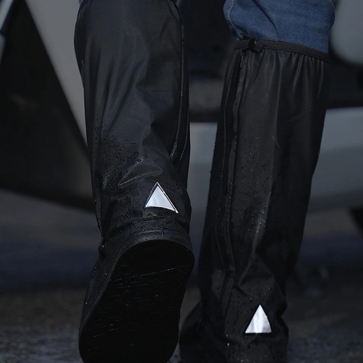 Somstyle Overschoenen - Maat 43-45 - Schoenovertrekken - Waterdicht & Reflecterend - Unisex - Hoog - Donkerblauw 8 Somstyle Overschoenen - Maat 43-45 - Schoenovertrekken - Waterdicht & Reflecterend - Unisex - Hoog - Donkerblauw - Afbeelding 6