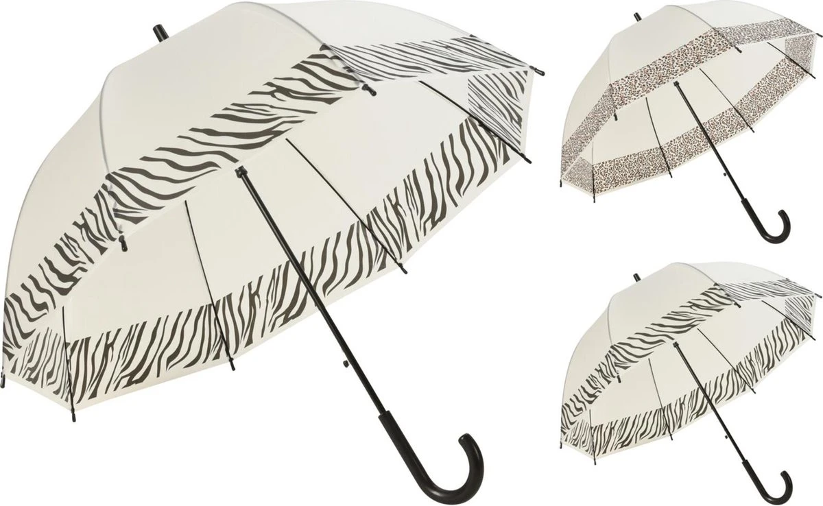 Merkloos Paraplu Transparant Koepel Panterprint 3 Merkloos Paraplu Transparant Koepel Panterprint